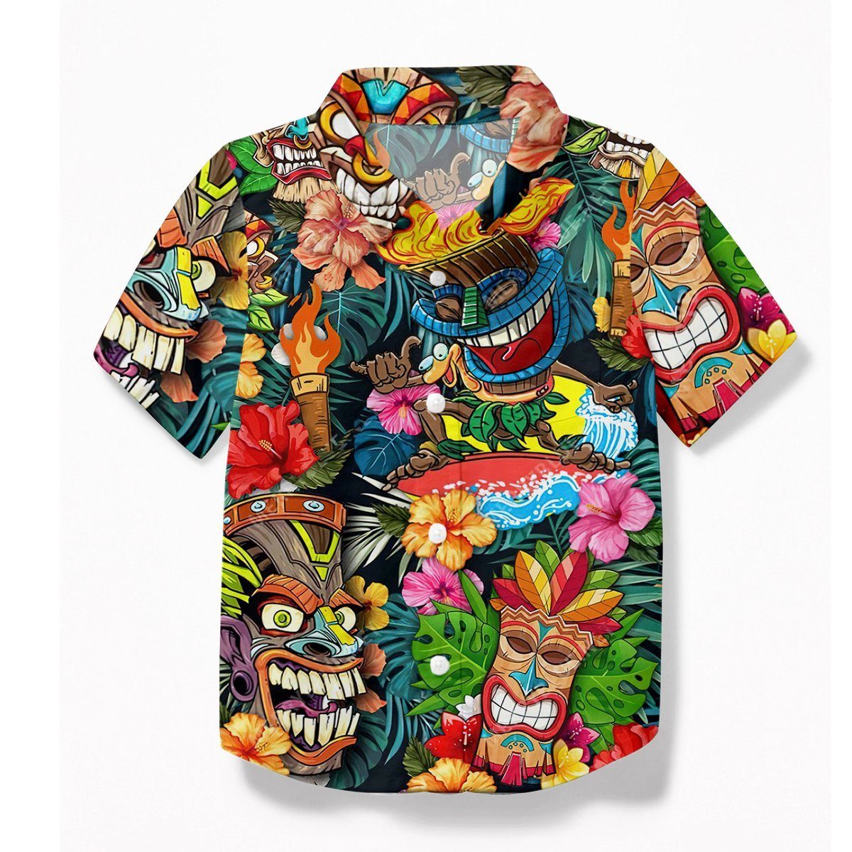 Gearhuman 3D Tiki Tiki Awesome Kid Hawaii Shirt ZK17062110 Kid Hawaii Shirt Kid Hawaii Shirt XS