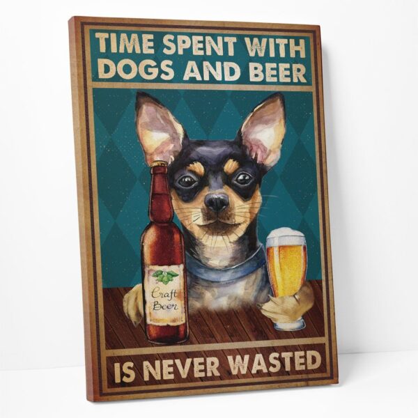 Gearhuman 3D Time Spent With Chihuahua And Beer Custom Canvas GB18026 Canvas