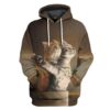Gearhuman 3D Titanic Cat Custom Hoodie Apparel GN170816 3D Custom Fleece Hoodies Hoodie S