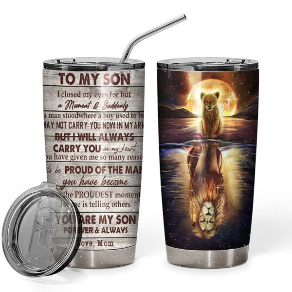 Gearhuman 3D To My Son Lion Reflection Custom Tumbler GB27018 Tumbler