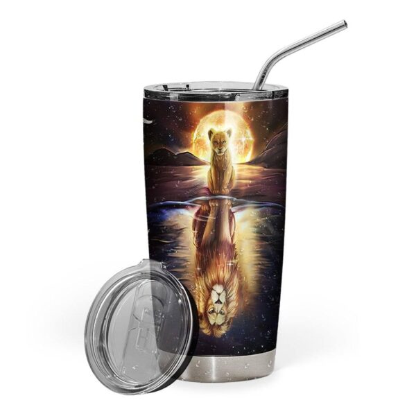 Gearhuman 3D To My Son Lion Reflection Custom Tumbler GB27018 Tumbler Short 20oz