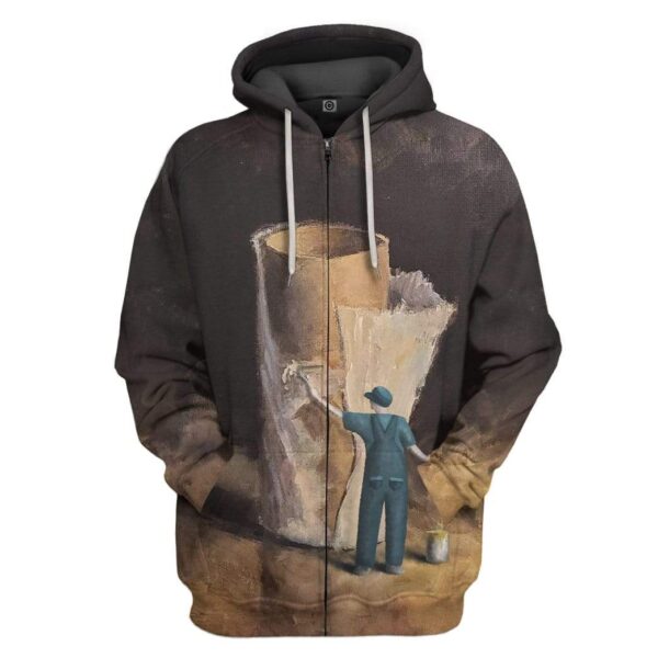 Gearhuman 3D Toilet Paper Battlescars Custom Fleece Hoodie Apparel GW13044 3D Custom Fleece Hoodies Zip Hoodie S