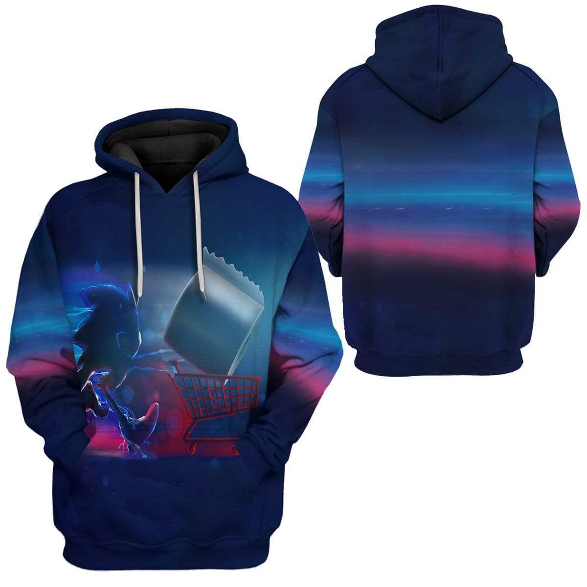 Gearhuman 3D Toilet Paper Gotta Go Fast Custom Fleece Hoodie Apparel GA16033 3D Custom Fleece Hoodies