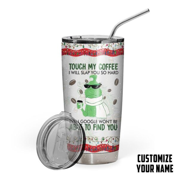 Gearhuman 3D Touch My Coffee Custom Name Design Vacuum Insulated Tumbler GV06101 Tumbler Short 20oz 