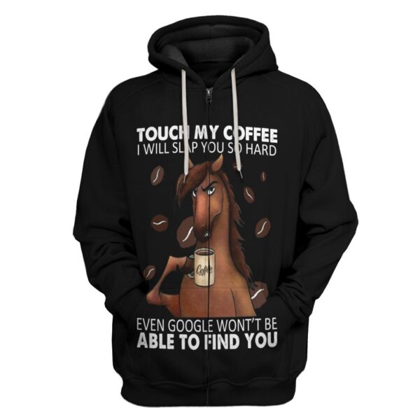 Gearhuman 3D Touch My Coffee Hoodie Apparel GV17093 3D Custom Fleece Hoodies Zip Hoodie S 