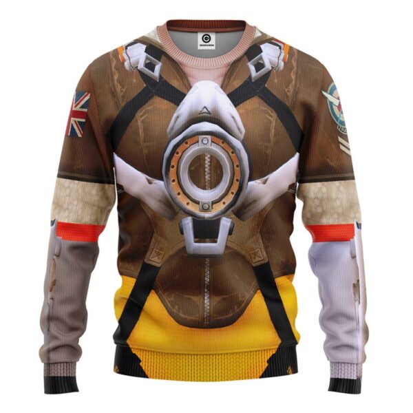 Gearhuman 3D Tracer Overwatch Custom Tshirt Hoodie Appreal GK151214 3D Apparel Long Sleeve S 