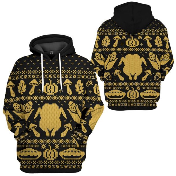 Gearhuman 3D Turkey Thanksgiving Ugly Sweaters Custom Hoodie Apparel GV07101 3D Apparel 