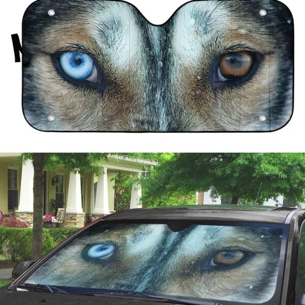 Gearhuman 3D Two-Color Eyes Wolf Sunshade ZK0707211 Auto Sunshade