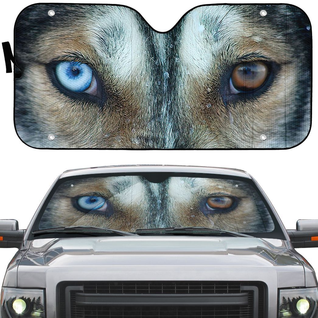 Gearhuman 3D Two-Color Eyes Wolf Sunshade ZK0707211 Auto Sunshade