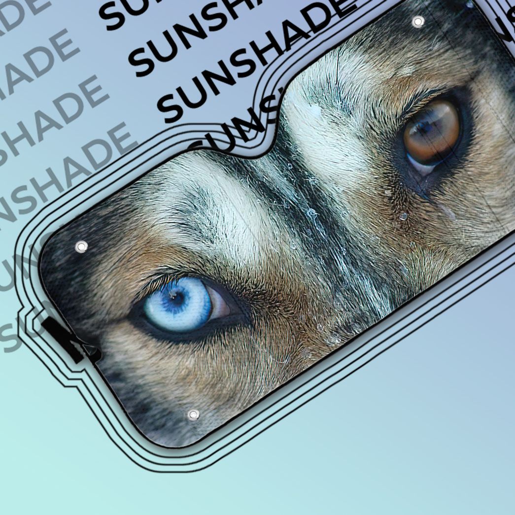 Gearhuman 3D Two-Color Eyes Wolf Sunshade ZK0707211 Auto Sunshade