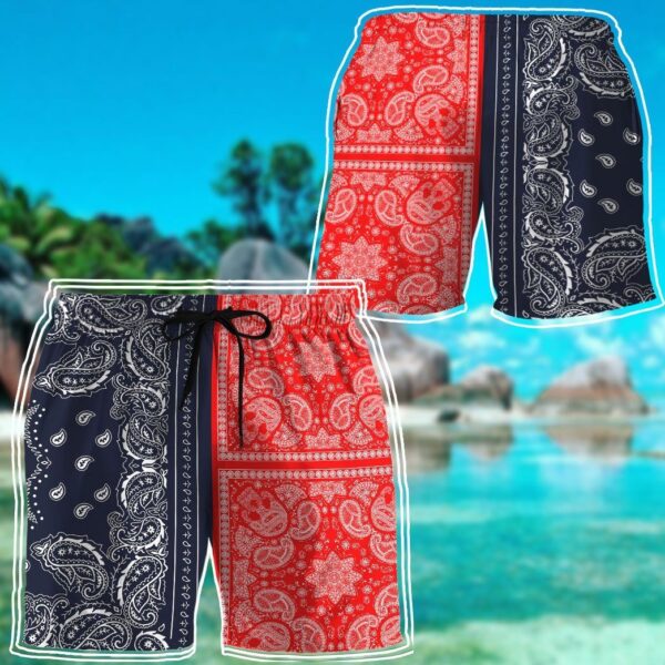 Gearhuman 3D Two Paisley Bandanas Shorts ZK3105215 Men Shorts