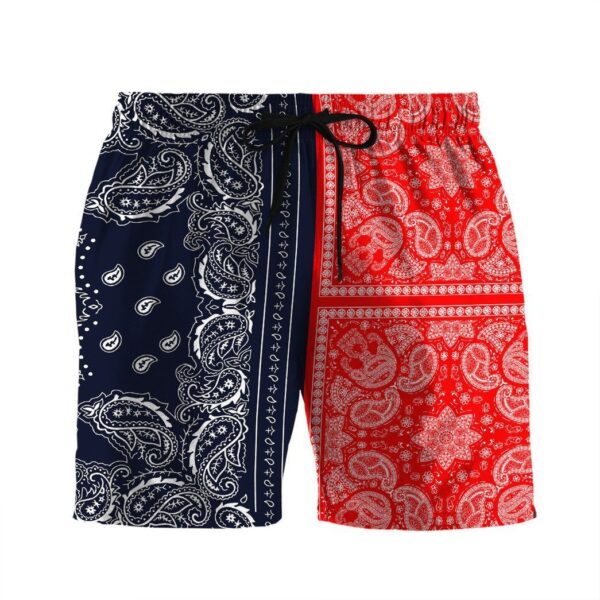Gearhuman 3D Two Paisley Bandanas Shorts ZK3105215 Men Shorts Beach Shorts / S 