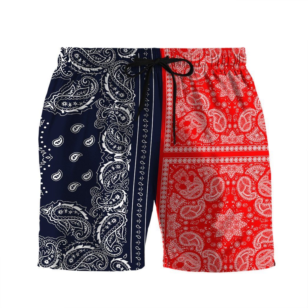 Gearhuman 3D Two Paisley Bandanas Shorts ZK3105215 Men Shorts Beach Shorts / S