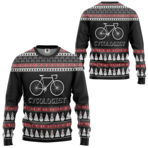 Gearhuman 3D Ugly Christmas Cycologist Custom Hoodie Apparel GN0911202 3D Apparel 