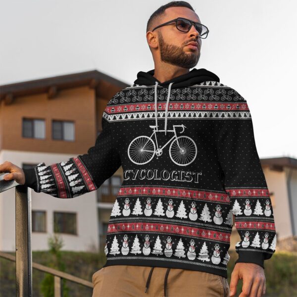 Gearhuman 3D Ugly Christmas Cycologist Custom Hoodie Apparel GN0911202 3D Apparel 