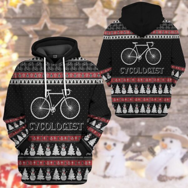 Gearhuman 3D Ugly Christmas Cycologist Custom Hoodie Apparel GN0911202 3D Apparel 