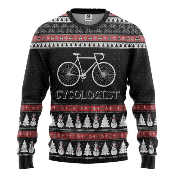 Gearhuman 3D Ugly Christmas Cycologist Custom Hoodie Apparel GN0911202 3D Apparel Long Sleeve S 