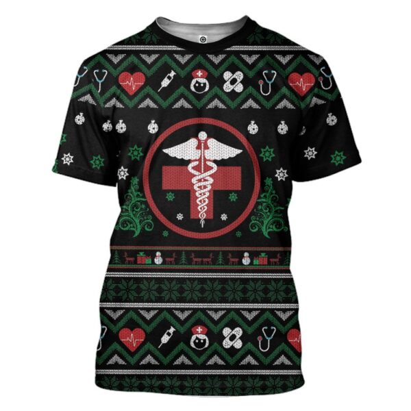 Gearhuman 3D Ugly Nurse Christmas Sweaters Custom Tshirt Apparel GW141018 3D T-shirt T-Shirt S 