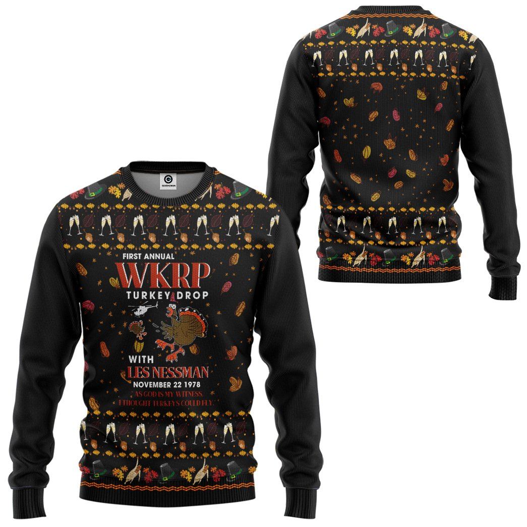 Gearhuman 3D Ugly Sweater Party Turkey Thanksgiving Tshirt Hoodie Apparel GH17011 3D Apparel