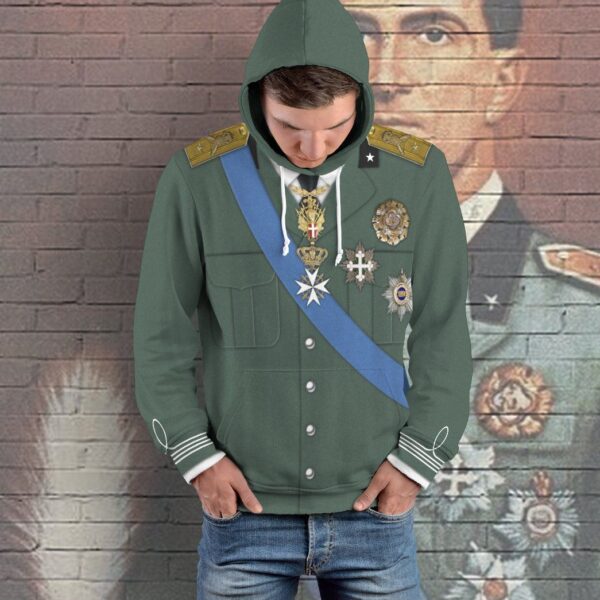 Gearhuman 3D Umberto II of Italy Custom Hoodie Apparel GV040918 3D Custom Fleece Hoodies