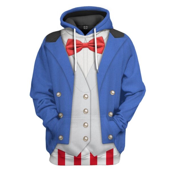 Gearhuman 3D Uncle Sam Cosplay Halloween Custom Hoodie Apparel GV01092 3D Custom Fleece Hoodies Hoodie S 