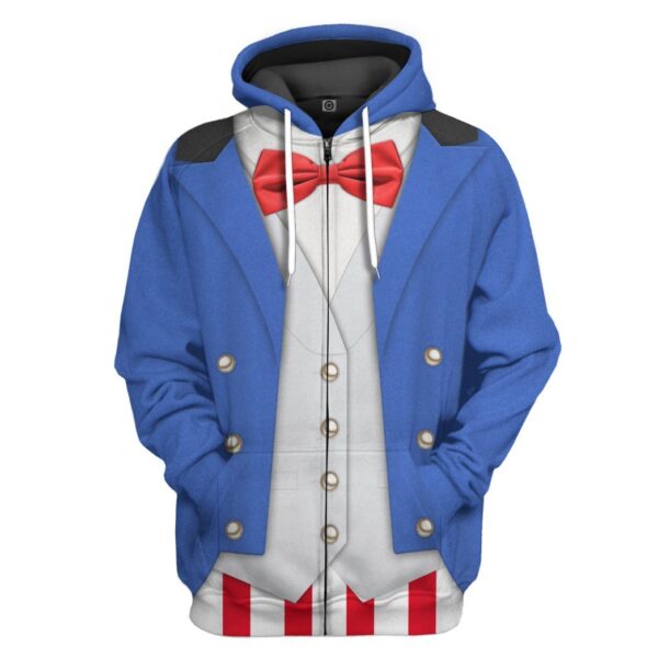 Gearhuman 3D Uncle Sam Cosplay Halloween Custom Hoodie Apparel GV01092 3D Custom Fleece Hoodies Zip Hoodie S 