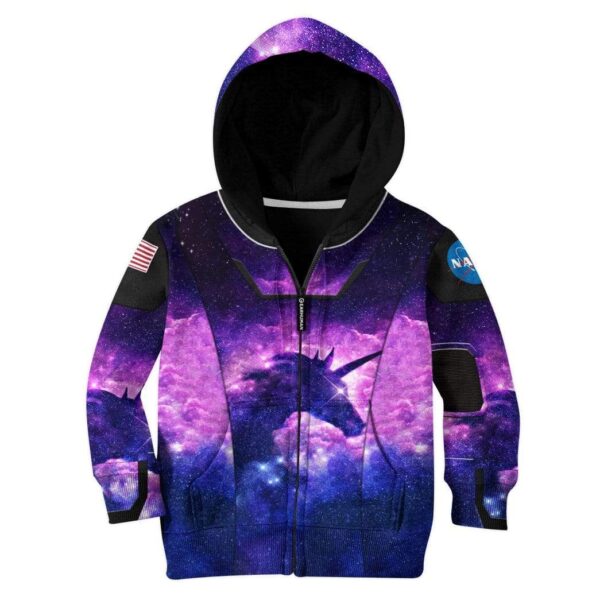 Gearhuman 3D Unicorn Nasa Custom Kid Hoodie Apparel GL17063 Kid 3D Apparel Kid Hoodie 2XS