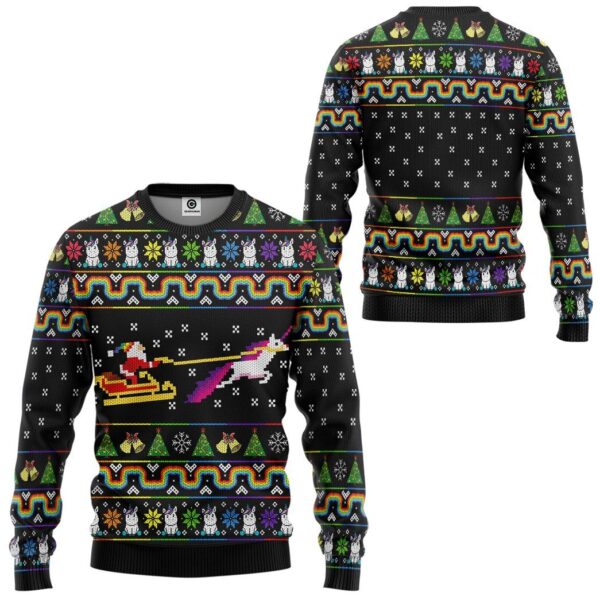 Gearhuman 3D Unicorn Xmas Ugly Christmas Sweater Custom Sweatshirt Apparel GV07106 Sweatshirt