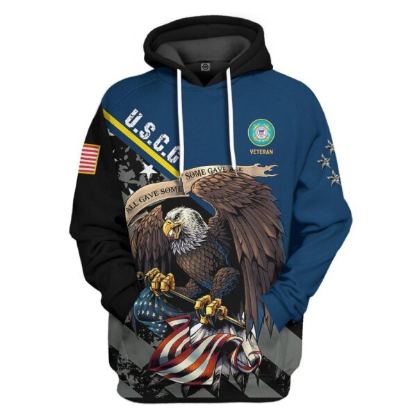 Gearhuman 3D United States Coast Guard Veteran Custom Rank Tshirt Hoodie Apparel GVC261019 3D Apparel 