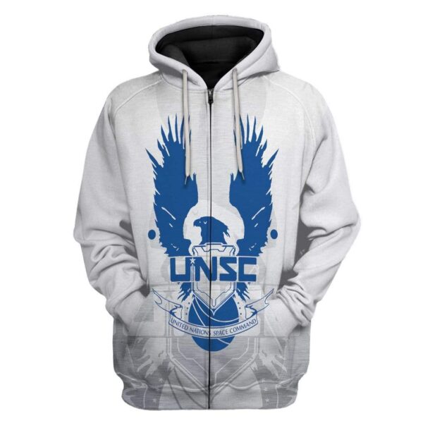 Gearhuman 3D UNSC Halo Infinite Custom Hoodie Apparel GS31075 3D Custom Fleece Hoodies Zip Hoodie S