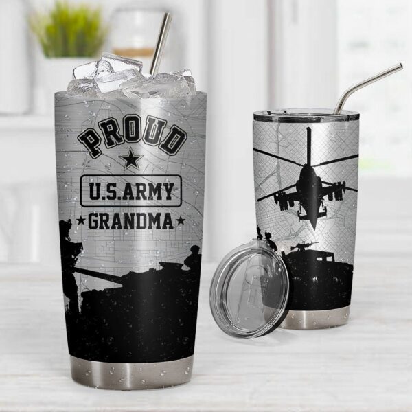 Gearhuman 3D US Army Custom Design Vacuum Insulated Tumbler GH26101 Glitter Tumbler Grandma 20oz