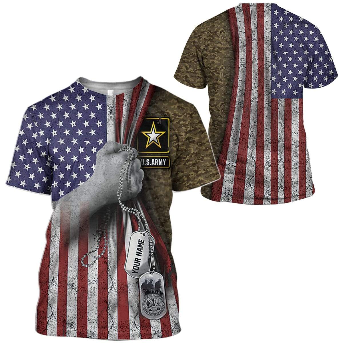 Gearhuman 3D US Army Custom Name T-Shirts Hoodies Apparel HD-DT0502206 3D Custom Fleece Hoodies