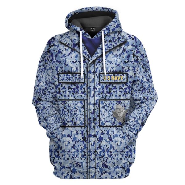Gearhuman 3D US Navy Uniform Tshirt Hoodie Apparel GK081213 3D Apparel Hoodie S 