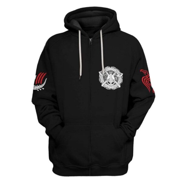 Gearhuman 3D Victory Or Valhalla Custom Hoodie Apparel GW09075 3D Custom Fleece Hoodies Zip Hoodie S