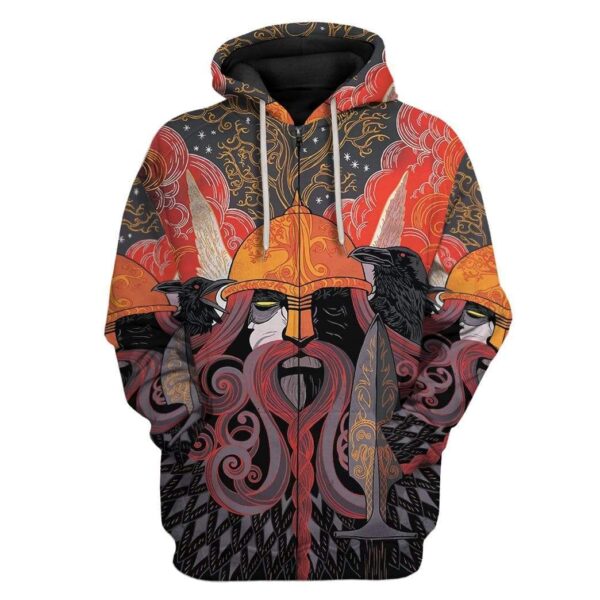Gearhuman 3D Viking Custom Fleece Hoodie Apparel GA03039 3D Custom Fleece Hoodies Zip Hoodie S
