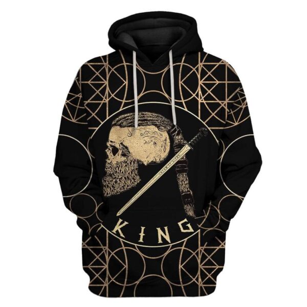 Gearhuman 3D Viking King Ragnar Custom Fleece Hoodies Apparel GA09035 3D Custom Fleece Hoodies Hoodie S 