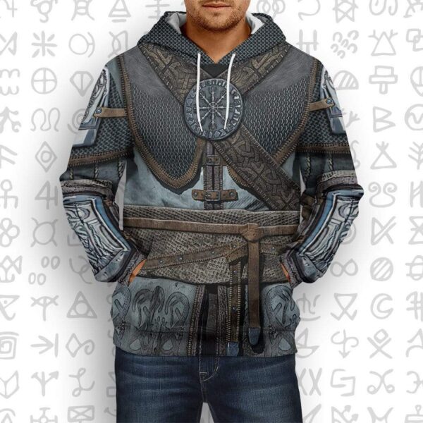 Gearhuman 3D Vikings Armor Custom Fleece Hoodies Apparel GM28021 3D Custom Fleece Hoodies 