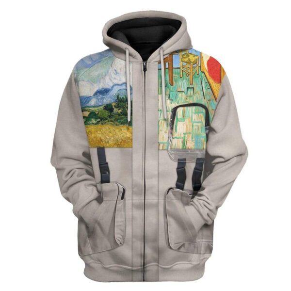 Gearhuman 3D Vincent Van Gogh Hip Hop Jackets Custom Hoodie Apparel GC15073 3D Custom Fleece Hoodies Zip Hoodie S