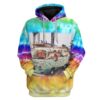 Gearhuman 3D Vintage Surf Van Hippie Custom Hoodie Apparel GW31087 3D Custom Fleece Hoodies Hoodie S