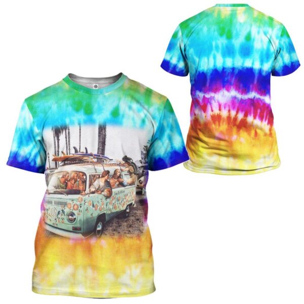 Gearhuman 3D Vintage Surf Van Hippie Custom Tshirt Apparel GL240820 3D T-shirt