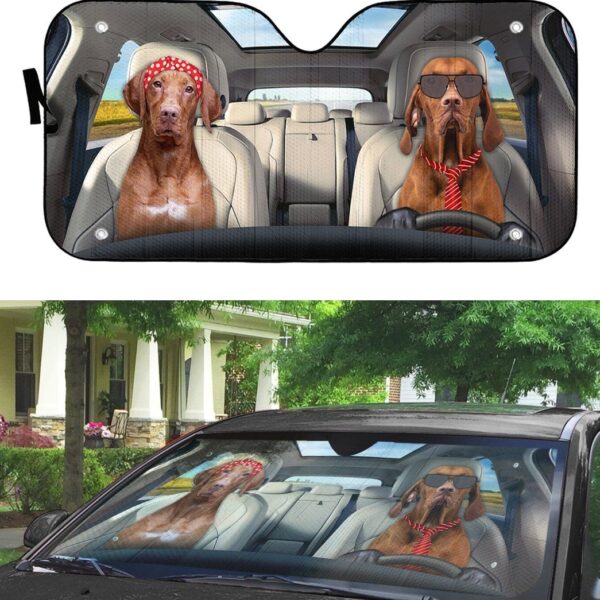 Gearhuman 3D Vizsla Dog Auto Car Sunshade GV01037 Auto Sunshade
