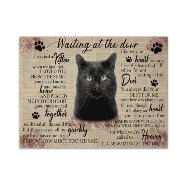 Gearhuman 3D Waiting At The Door Black Cat Custom Canvas GB250118 Canvas 1 Piece Non Frame M