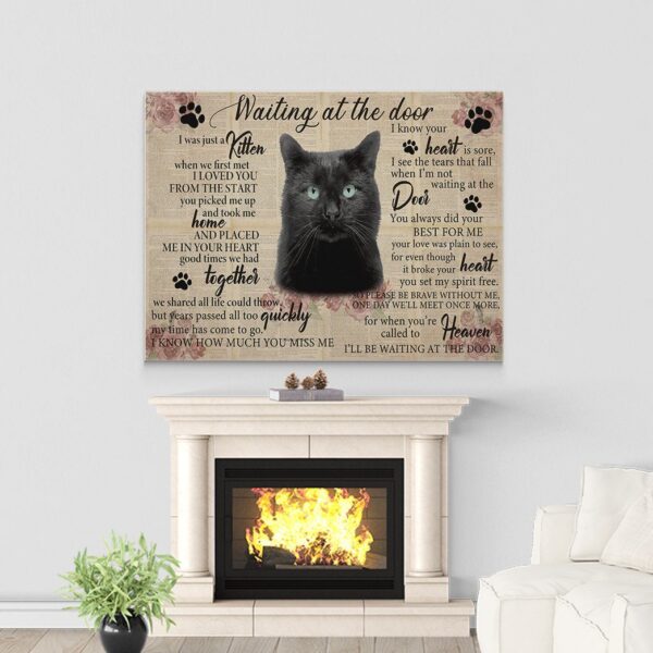 Gearhuman 3D Waiting At The Door Black Cat Custom Canvas GB250118 Canvas