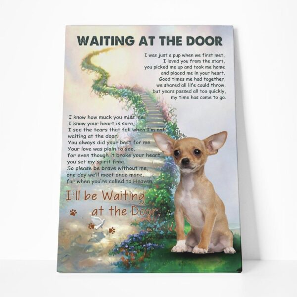 Gearhuman 3D Waiting At The Door Chihuahua Canvas GK02023 Canvas 1 Piece Non Frame M