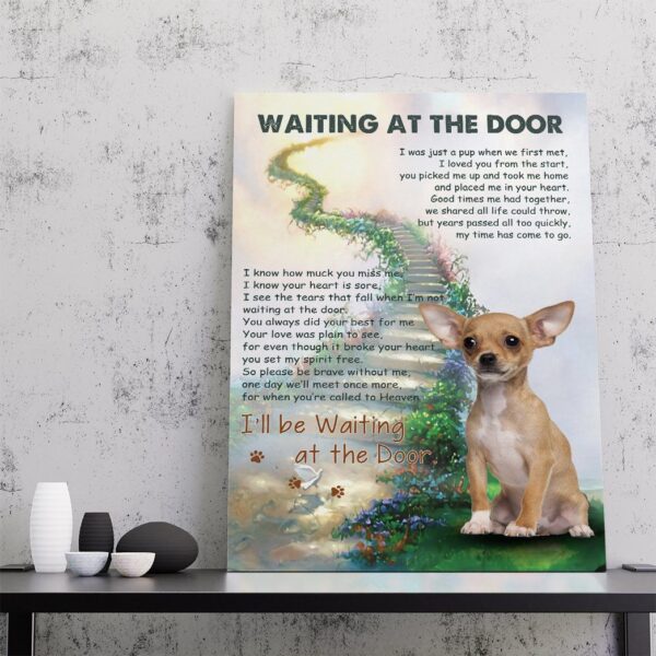 Gearhuman 3D Waiting At The Door Chihuahua Canvas GK02023 Canvas