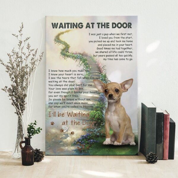 Gearhuman 3D Waiting At The Door Chihuahua Canvas GK02023 Canvas
