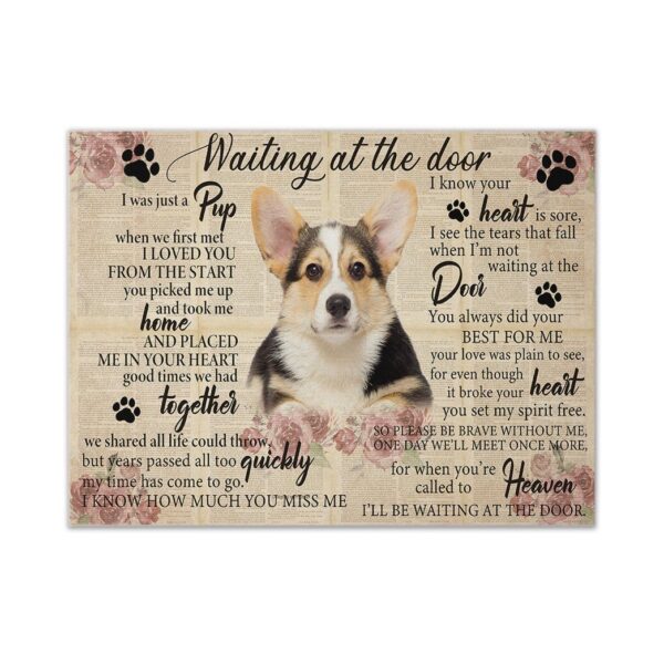 Gearhuman 3D Waiting At The Door Corgi Custom Canvas GB017022 Canvas 1 Piece Non Frame M