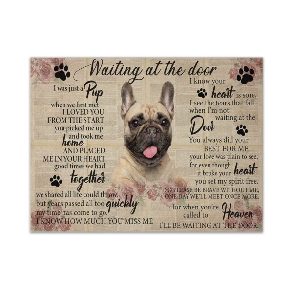 Gearhuman 3D Waiting At The Door French Bulldog Custom Canvas GB017024 Canvas 1 Piece Non Frame M