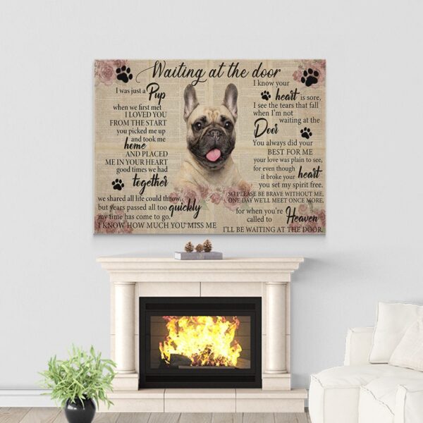 Gearhuman 3D Waiting At The Door French Bulldog Custom Canvas GB017024 Canvas