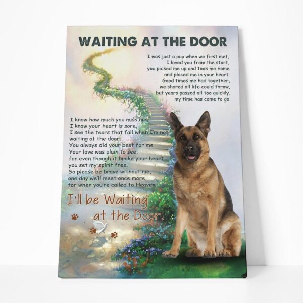 Gearhuman 3D Waiting At The Door German Shepherd Canvas GK02022 Canvas 1 Piece Non Frame M
